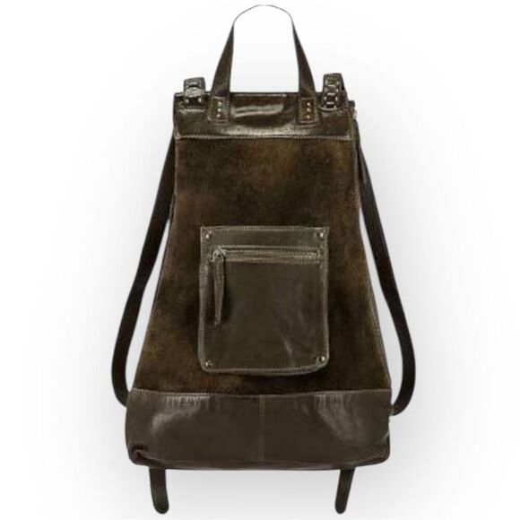 Free People x We The Free, Sage Backpack in Bitter Olive, Leather & Suede - Picture 1 of 16